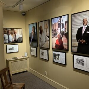 The story of the Civil Rights Movement in Danville is displayed on the wall with words and photographs for 1960-1963.